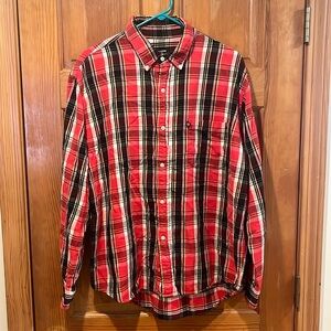 Ralph Lauren Jean co men’s plaid flannel button down shirt size large .